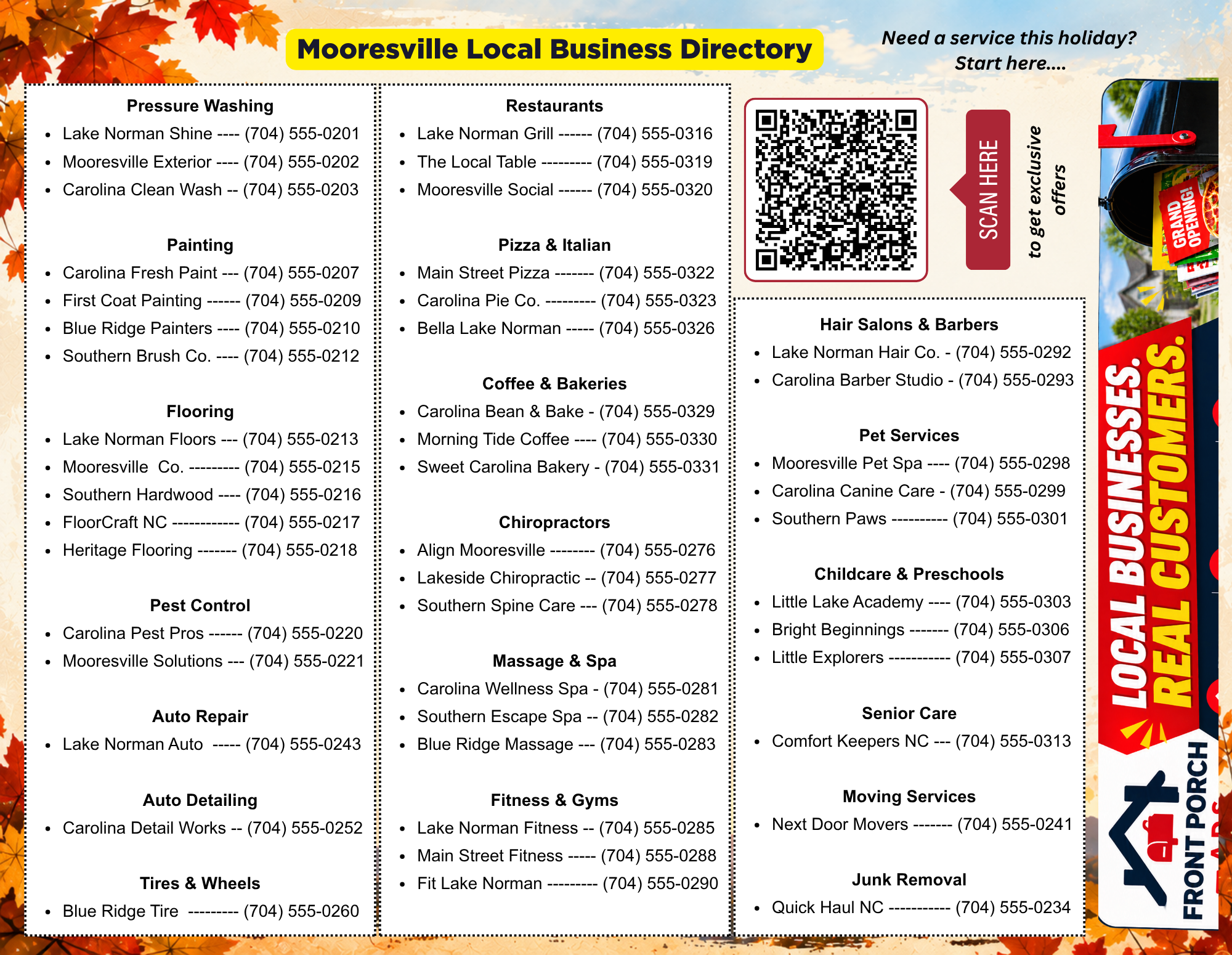 Mooresville Local Business Spotlight postcard back
