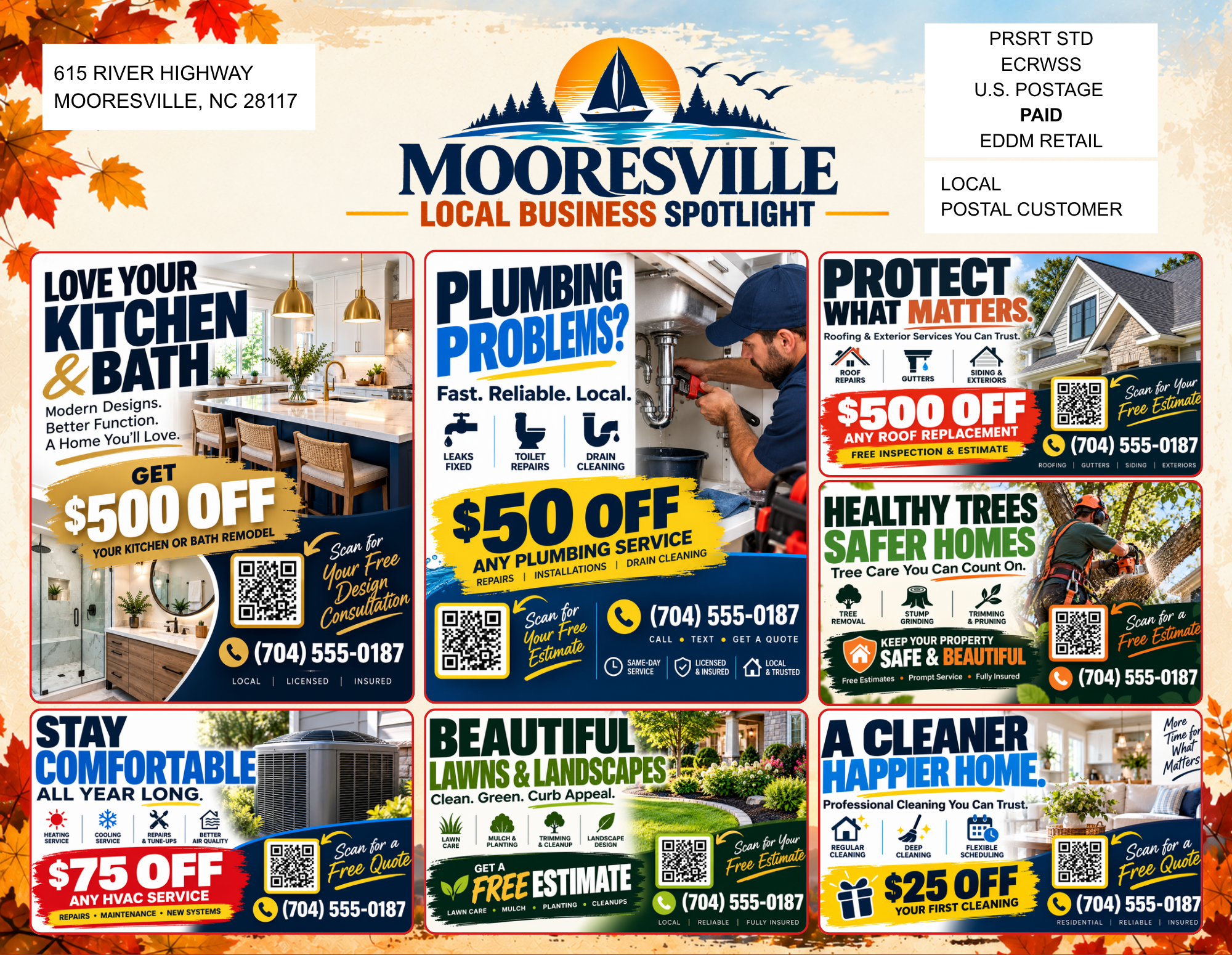 Mooresville Local Business Spotlight postcard front